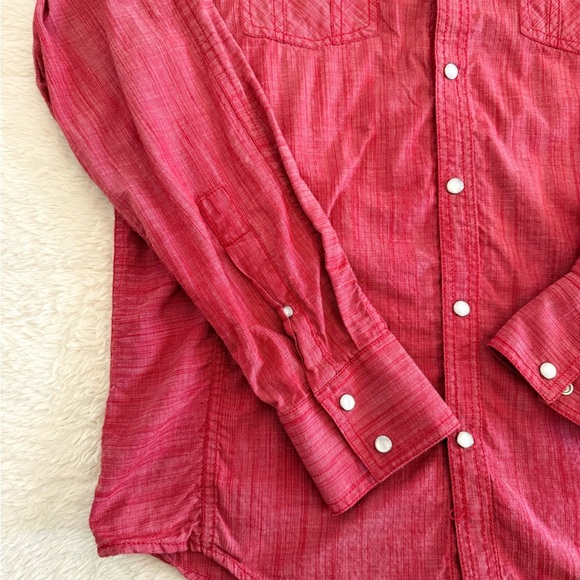 INC International Concepts Men's Casual Red Button-Down Shirt - Picture 2 of 5